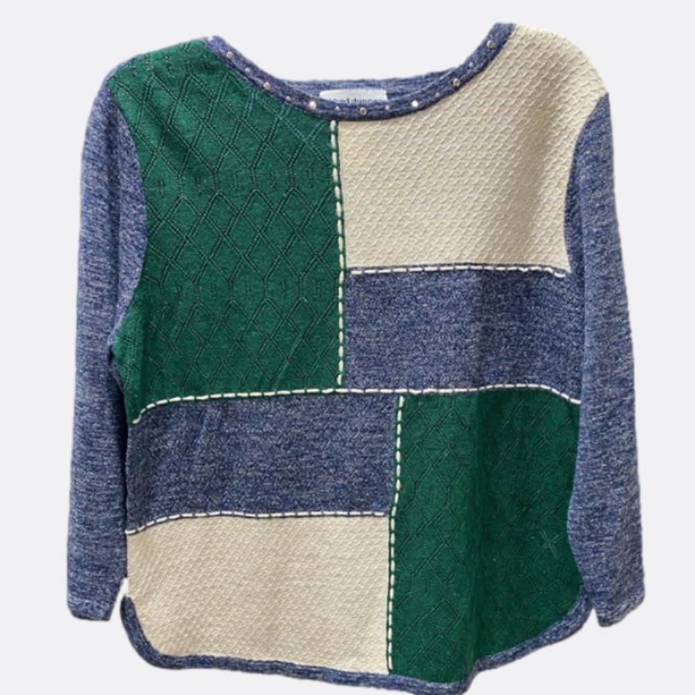 Alfred Dunner Women’s Hunter Mountain
Color Block Sweater NWT Size PXL